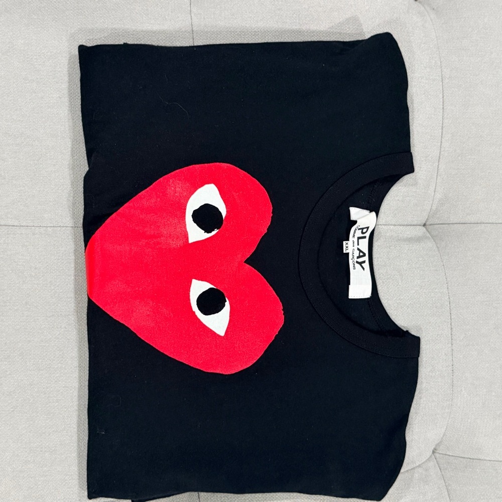 Comme des Garcons Black Tee with Red Heart